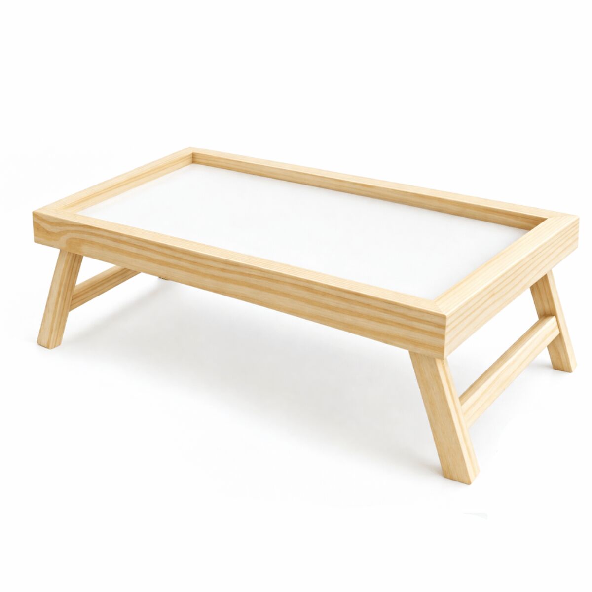 Mesa Bandeja para Café da Manhã e Notebook em Madeira Pinus com Pés Dobráveis