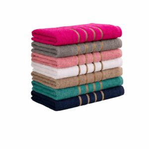 Toalha de Banho 270g com Detalhes Dourados – Macia, Elegante e Absorvente