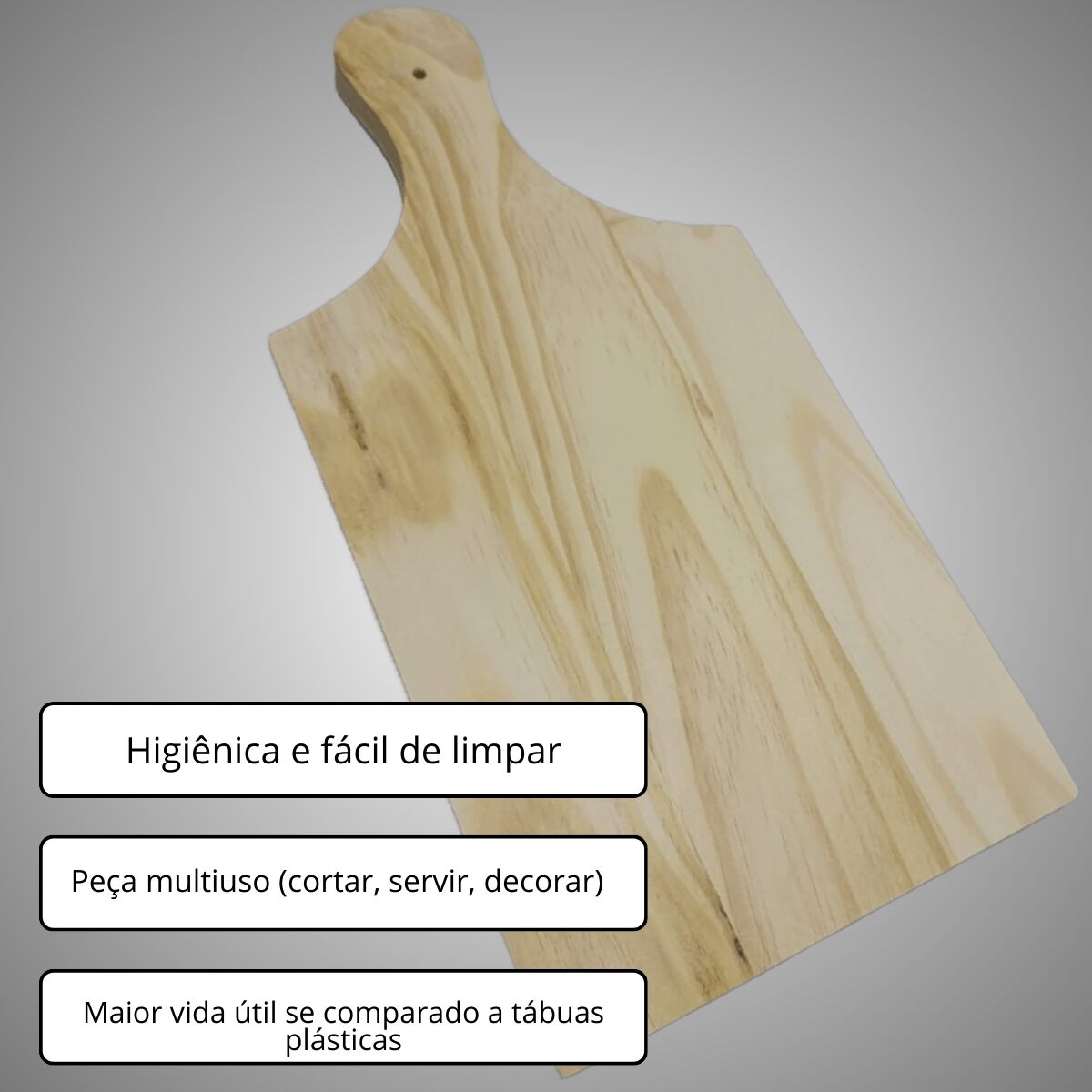 Tábua de Madeira com Cabo para Frios, Churrasco, Petiscos e Servir - Imagem 5
