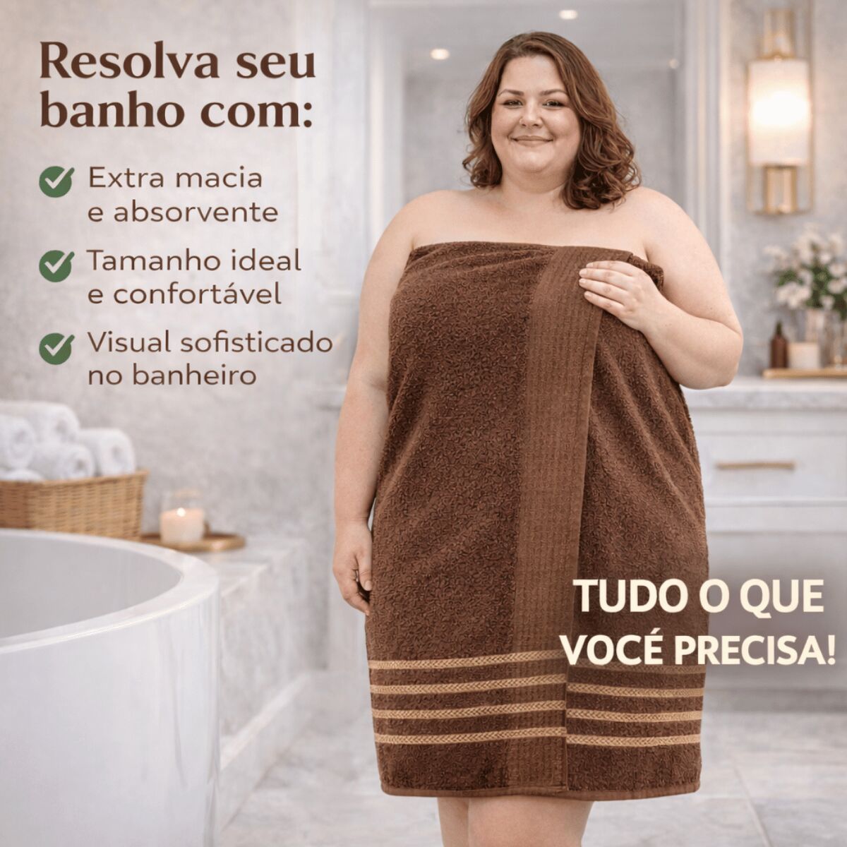 Toalha de Banho 270g com Detalhes Dourados – Macia, Elegante e Absorvente - Imagem 5